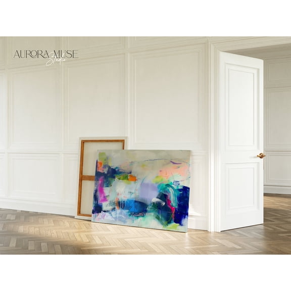 Wall Art Bright Color Palette Bold Contemporary Living Room Bedroom Office Decor Unframed Paper Print