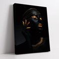 thumbnail image 1 of Wall Art Canvas Painting with Frame (12×16 inch), Golden Makeup Black Woman Portrait Artwork African American Wall Art Modern Wall Decor For Living Room Bathroom Hallway, HRXX03, 1 of 5