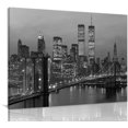 thumbnail image 1 of Wall Art Canvas Print Poster Black And White City Night Scene Canvas Painting Modern Oil Painting Contemporary Artwork for Home Decoration Office Kitchen Wall Decor (Set of 1 Framed, 08x12inch), 1 of 6