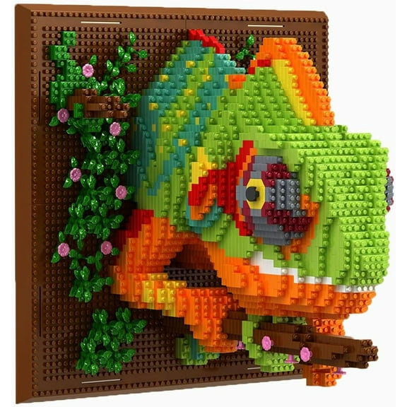 Wall Art Chameleon Building Blocks Set; A Wall Decor Set for Adults Who Love Creative Hobbies(2688 Pieces) Toys Gifts for Kid and Adult