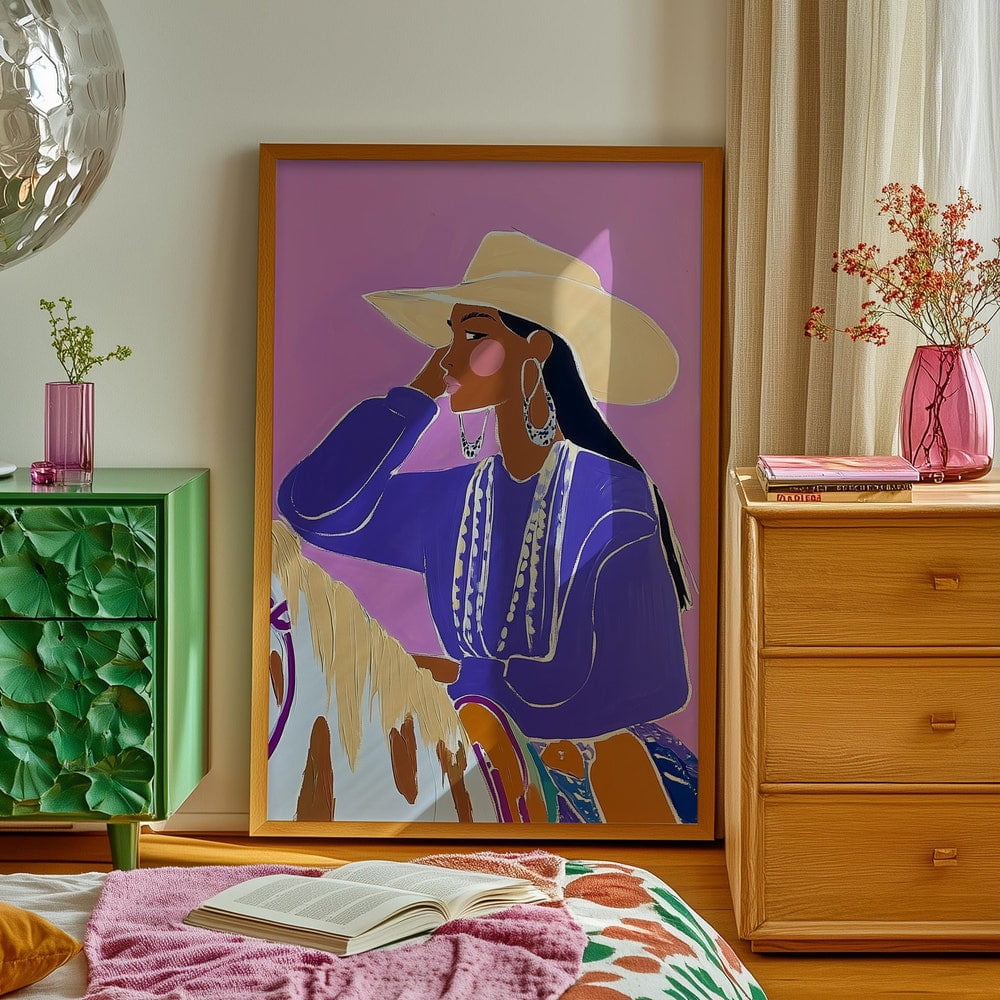 Wall Art, Cowgirl Painting, Cowgirl Bedroom Wall Decor, Southwestern Decor, Girly Art, Bedroom ...