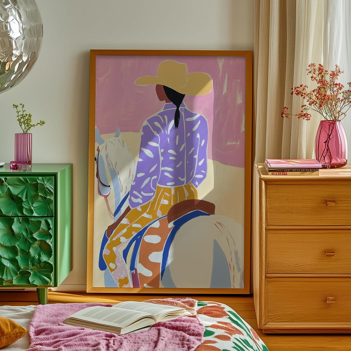 Wall Art, Cowgirl Wall Art, Cowgirl Painting, Western Boho Decor, Cowgirl Bedroom Wall Decor ...