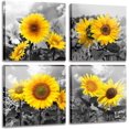 thumbnail image 1 of Wall Art Decor - 4 Panels Sunflower Canvas Wall Art Giclee Modern Home Decoration Watercolor Poster Canvas Picture for Living Room Ready to Hang, 1 of 6