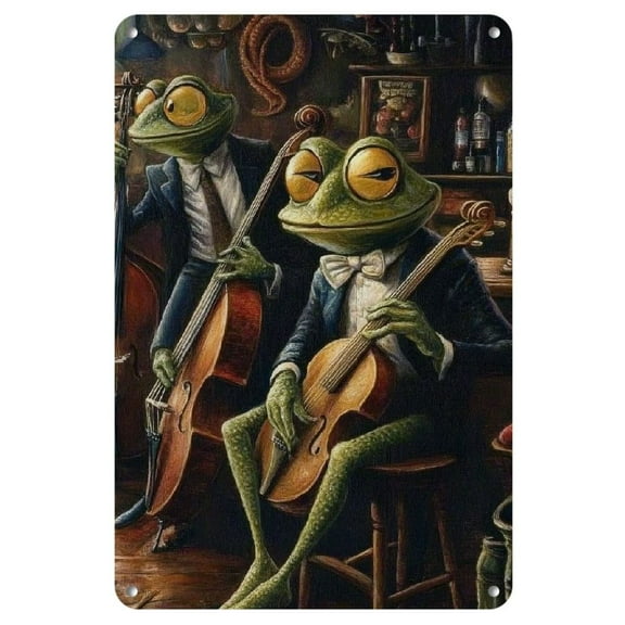 Wall Art Decor For Home A band of funky monsters playing instruments in a jazz