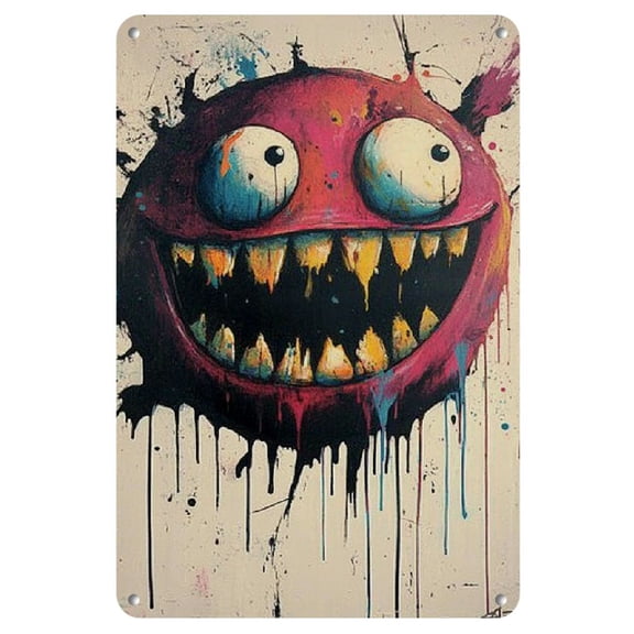 Wall Art Decor For Home A funky monster in graffiti style with a playful