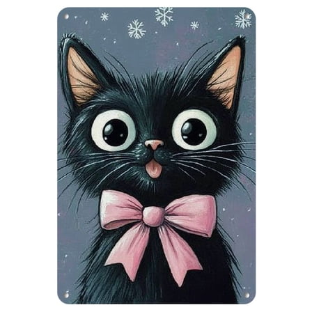 Wall Art Decor For Home black cat, purple background Home