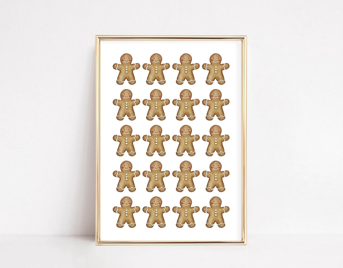 Wall Art Decor Gingerbread Poster Cookie Poster, Unframed Canvas Size ...