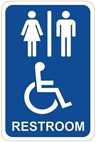 Wall Art Decorative Signs Handicap Bathroom Sign Restroom Mens Women'S ...