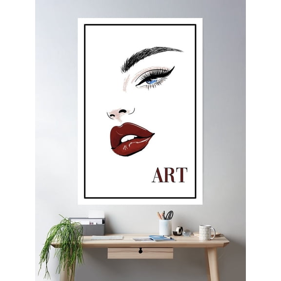 Wall Art Fashion Make Up, Aesthetic Art Poster Wall Art, Modern Wall Decor For Living Room Bedroom, 12x18 UNFRAMED