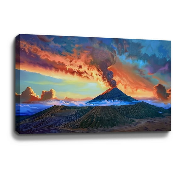 Wall Art For Living Room Volcano Wall Art Volcanic Eruption Canvas art Framed wall art Painting For Livingroom Decor Office Bedroom Decoration