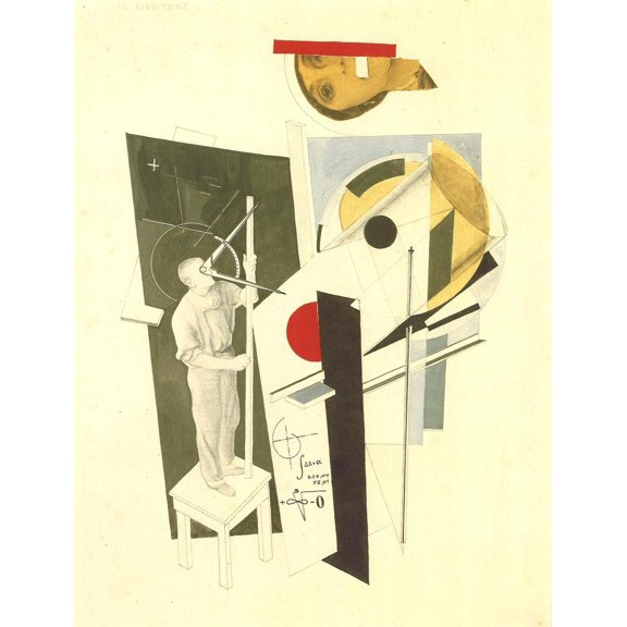 Wall Art Impressions 14x18in Photographic Quality Poster Collage of the Week El Lissitzky, Tatlin at Work 1922