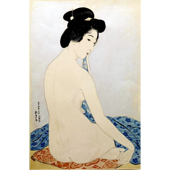 Wall Art Impressions 15x24in Hashiguchi Goyo - Woman after the Bath (Yokujo no Onna) - Walters 【Rolled Canvas】
