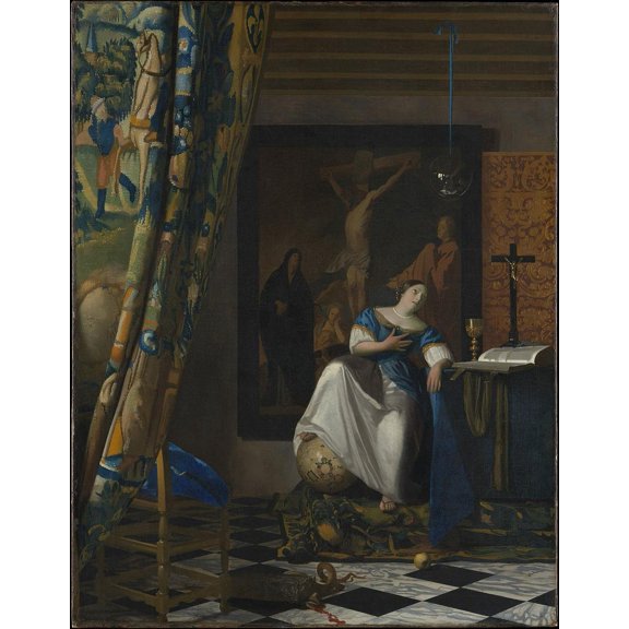 Wall Art Impressions 16x21in Fine Art Quality Poster Jan Vermeer - The Allegory of Faith