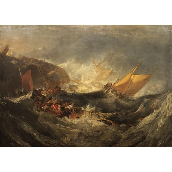 Wall Art Impressions 17x12in Photographic Quality Poster Joseph Mallord William Turner - FichierShipwreck of the Minotaur