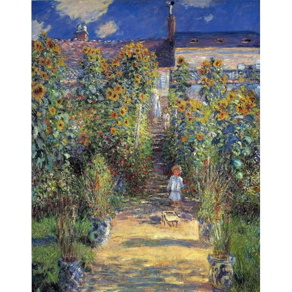 Wall Art Impressions 17x22in Claude Monet Art Print - Impressionist Garden Scene, Reproduction, Wall Art Decoration