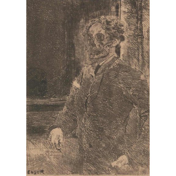 Wall Art Impressions 17x24in Photographic Quality Poster A6 Postcard My Portrait as a Skeleton by James Ensor Royal Academy of Arts Shop