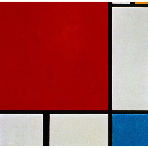 Wall Art Impressions 19x19in Photographic Quality Poster Piet Mondrian composition with red blue and yellow