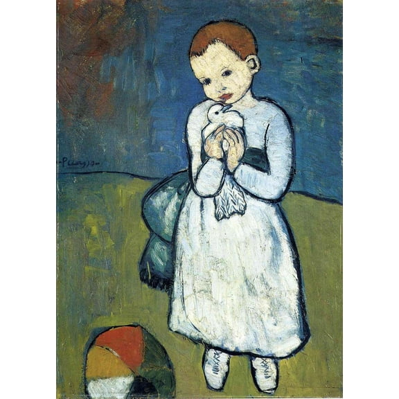 Wall Art Impressions 19x27in Photographic Quality Poster Child with dove - Pablo Picasso