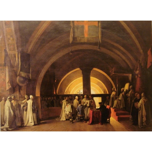 Wall Art Impressions 20x14in Photographic Quality Poster knights templar arrested Jacques Louis David