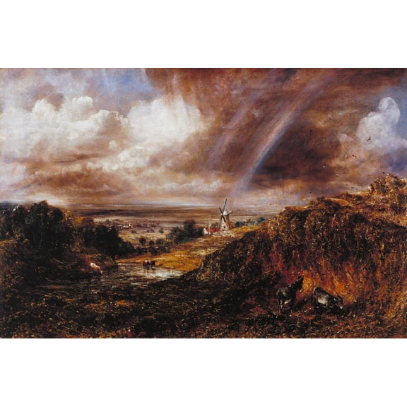 Wall Art Impressions 21x14in Photographic Quality Poster Hampstead Heath with a Rainbow, John Constable Tate