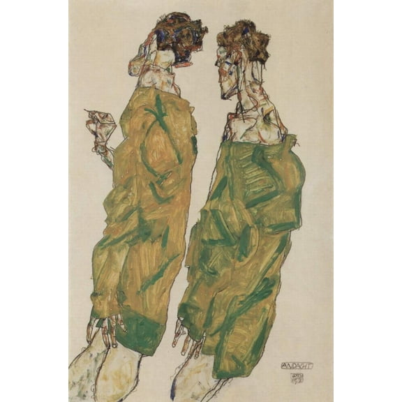Wall Art Impressions 21x33in Photographic Quality Poster Andacht Devotion, 1913 - Egon Schiele