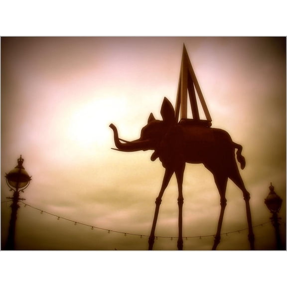 Wall Art Impressions 22x16in Photographic Quality Poster Salvador Dali - The elephant from Salvador Dals Dream Caused by the Flight of a Bee around a Pomegranate