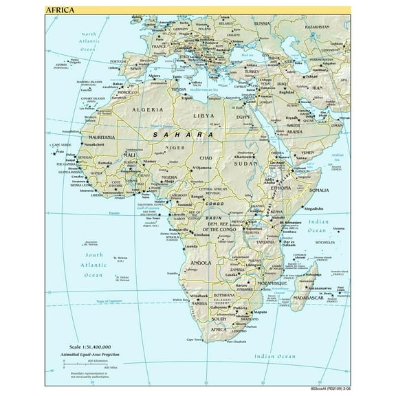 Wall Art Impressions 24"x29" Laminated Poster :: Maps of Africa and African countries Political maps, Administrative and Road maps, Physical