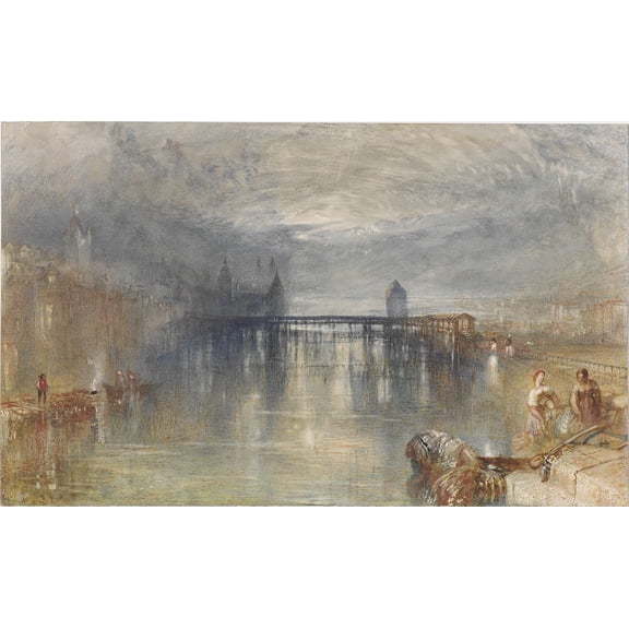 Wall Art Impressions 24x14in Photo Paper J. M. W. Turner - Lucerne Moonlight