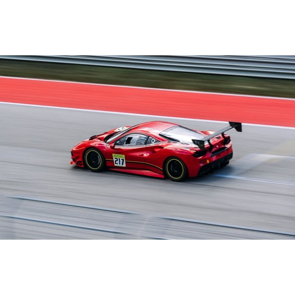 Wall Art Impressions 24x15in Red Rally Car Photographic Print Poster