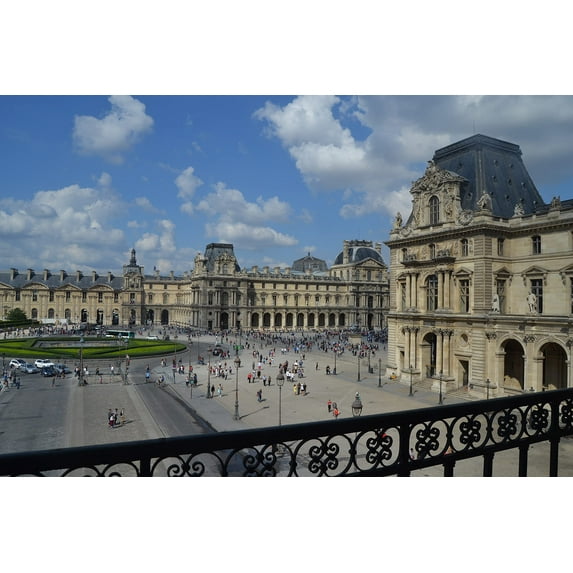 Wall Art Impressions 24x16in Photo Paper Architectural heritage Le Palais du Louvre