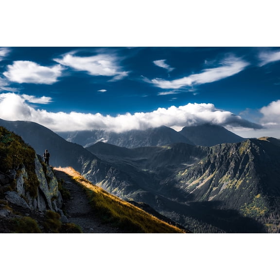 Wall Art Impressions 24x16in Photo Paper Mountains Nature Clouds Skyes