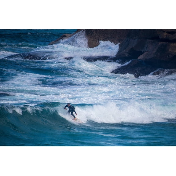 Wall Art Impressions 24x16in Photo Paper Surfing Waves Sport Surfer Man Action Watersports