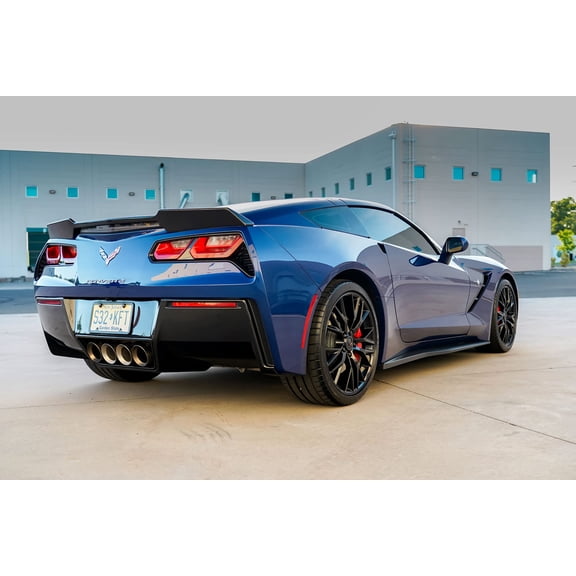 Wall Art Impressions 24x16in corvette stingray rear Parked Photographic Print Poster