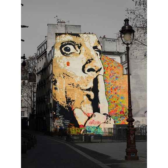 Wall Art Impressions 24x18in Photographic Print Poster Salvador Dal Graffiti Wall Art Portrait Paris