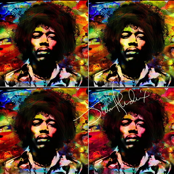Wall Art Impressions 24x24in Coated Paper Psychedelic Rock HendrixComposition