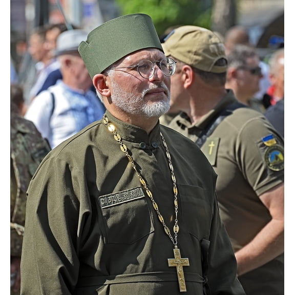 Wall Art Impressions 24x25in March of Ukraine's Defenders on Independence Day in Kyiv Photo Paper