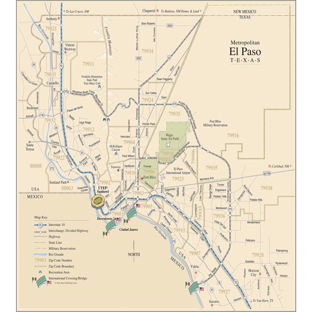 Wall Art Impressions 24x26in Laminated Metropolitan El Paso Texas with ...
