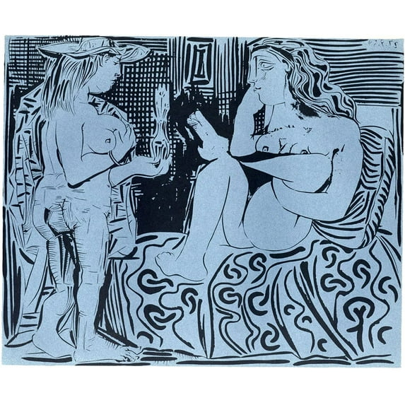 Wall Art Impressions 24x28in Pablo Picasso Art Print Poster linocut Two Women