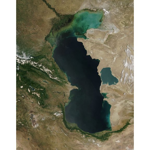 Wall Art Impressions 24x30in Caspian Sea from orbit original caption from NASA Laminated~