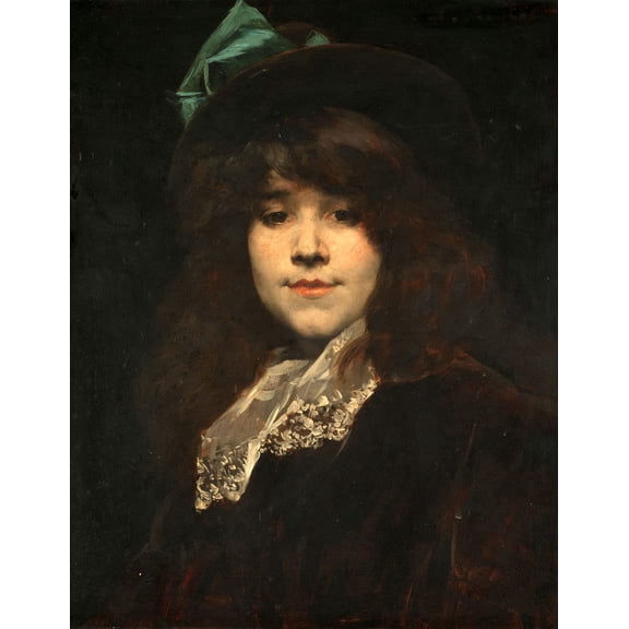 Wall Art Impressions 24x31in Art Print Poster Retrato de Juana Roman, European Art Ferdinand Roybet