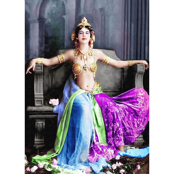 Wall Art Impressions 24x33in Photographic Print Poster Mata Hari exotic dancer and The Enigmatic Spy 1907