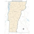 thumbnail image 1 of Wall Art Impressions 24x33in Poster Vermont County Map with Town and County Boundaries [Plain Paper], 1 of 2