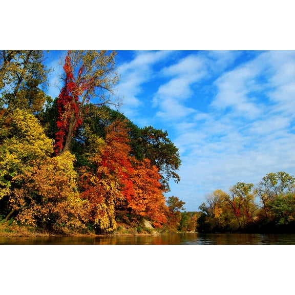 Wall Art Impressions 24x36in Autumn Scenery Pictures Photographic Print Poster Fall foliage on the Black River
