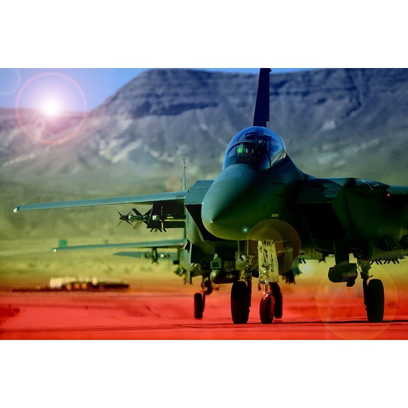 Wall Art Impressions 24x36in F-15E Strike Eagle Photographic Print Poster Military Art Posters US Air force Might. Art Print