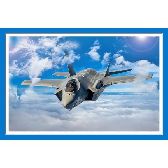 Wall Art Impressions 24x36in Lockheed Martin F-35 Photo Poster Military. Lightning, combat aircraft, stealth multirole fighters