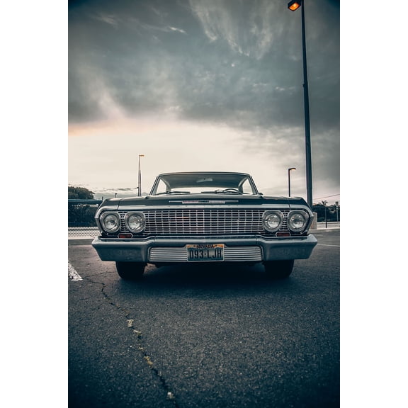Wall Art Impressions 24x36in Photographic Print Poster Ford Falcon On Gray Asphalt Road