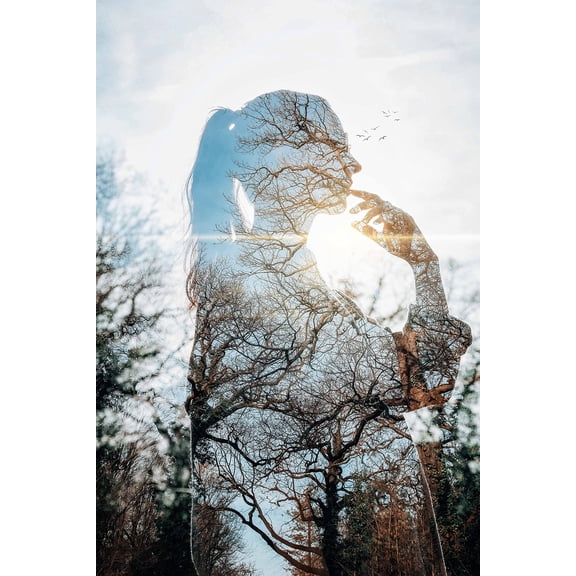 Wall Art Impressions 24x36in Photographic Print Poster Nature Girl Woman Happy Young Human Summer