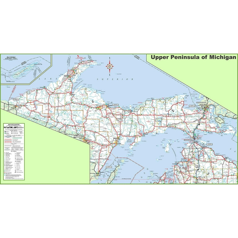 wall-art-impressions-24x43in-map-of-upper-peninsula-of-michigan-photo-paper-walmart-com for Free Printable Map Of Michigan Wall Art Impressions 24x43in Map of Upper Peninsula of Michigan【Photo Paper】 - Walmart.com for Free Printable Map Of Michigan