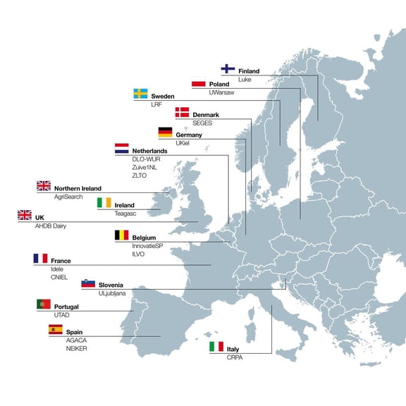 Wall Art Impressions 25x24in Photographic Quality Poster Thematic Map - H2020 Thematic Network Eurodairy - European Commission