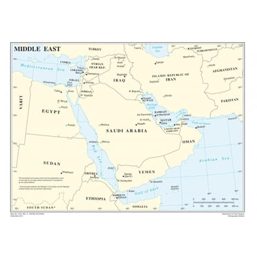 Palmetto Posters 24x31 Laminated Poster: Large Scale Political Map Of Central Asian States